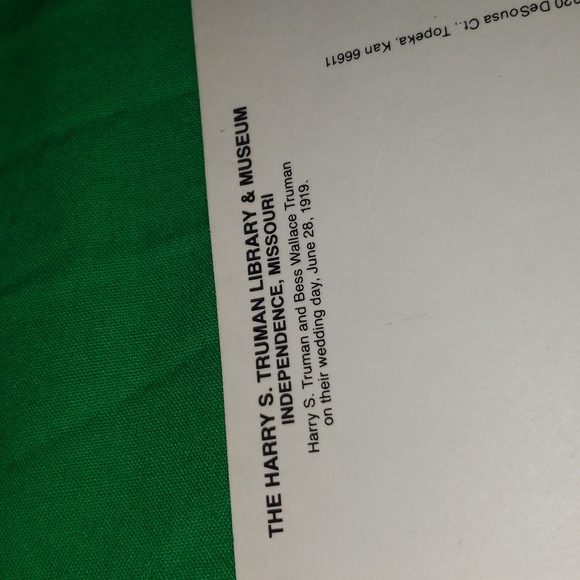 Harry S. Truman and Bess Wallace Truman Wedding Day Post Card from June 28 1919 - Picture 3 of 4